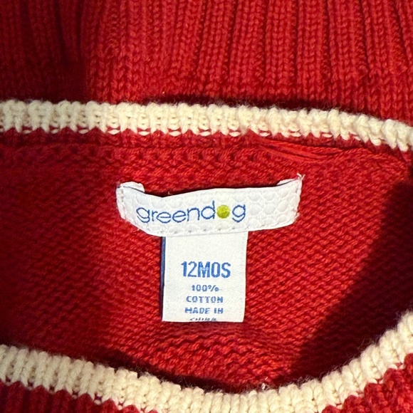 Greendog Baby Toddler Red Reindeer Christmas Holiday Sweater Vest 12 months - Picture 4 of 4